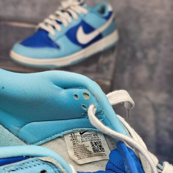 Nike Dunk Low Retro Qs Argon Blue White Sax Royal Navy Aqua DM0121-400 (Men's) - Picture 5 of 5